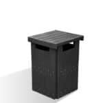 Waste-Bin-Closed-Black-on-White-with-Shadow - Marmax Recycled Plastic Products - Manufactured in the UK