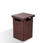 Waste-Bin-Closed-Brown-on-White-with-Shadow - Marmax Recycled Plastic Products - Manufactured in the UK