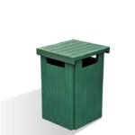 Waste-Bin-Closed-Green-on-White-with-Shadow - Marmax Recycled Plastic Products - Manufactured in the UK